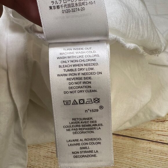 Vintage Polo Ralph Lauren Denim‎ Supply Eagle Logo Tee White T-Shirt Mens XL - Picture 4 of 10